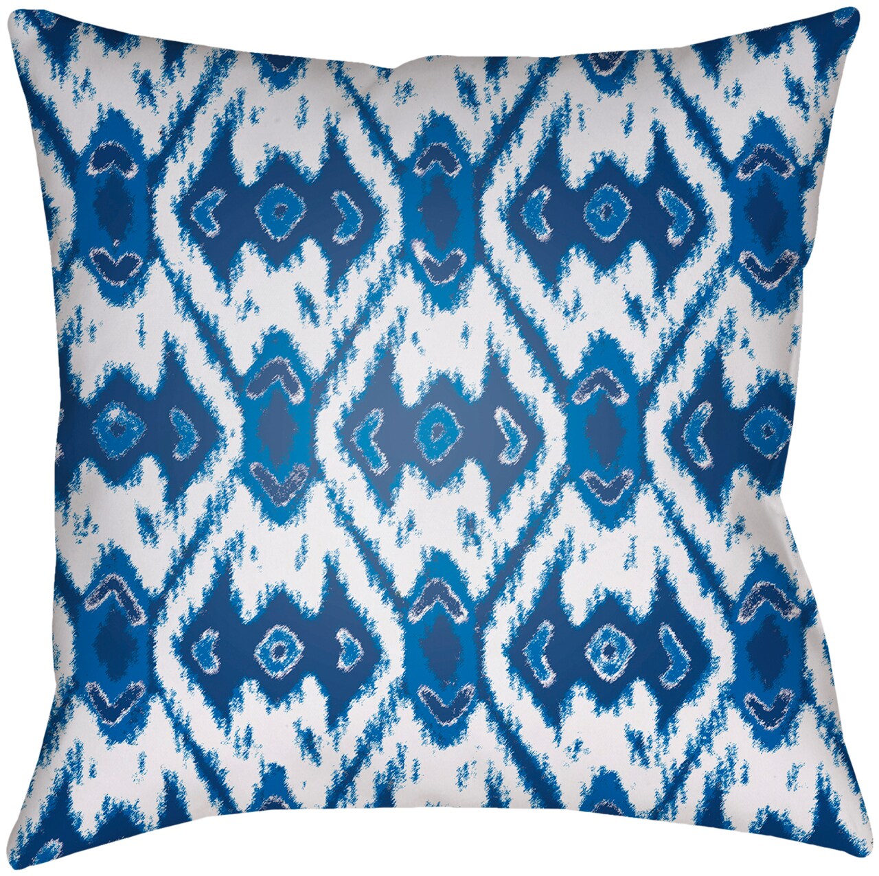 Tiwari Home 20" Daisy White and Navy Blue Digitally Printed Square Throw Pillow Cover